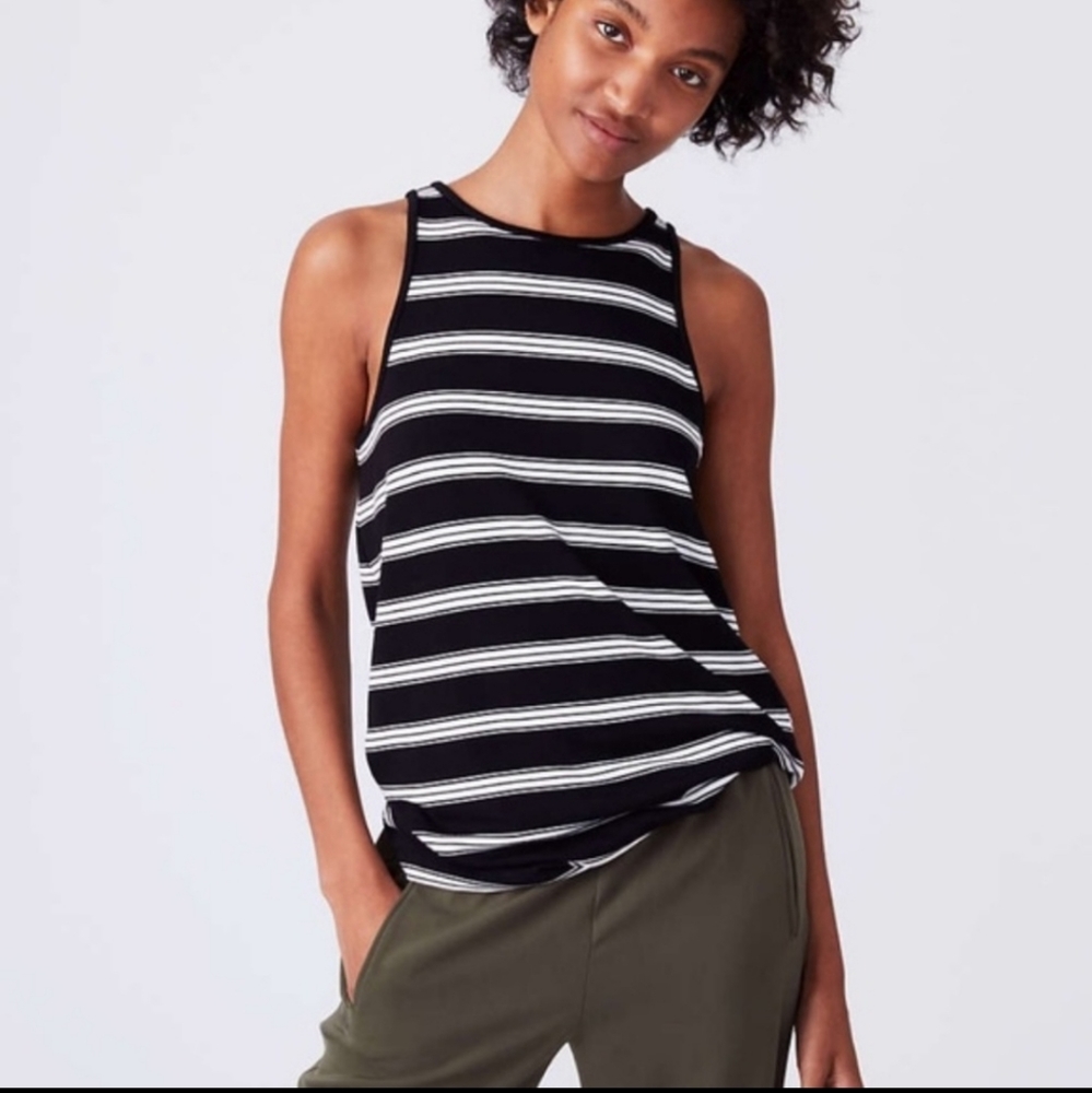 Lou & Grey black and white striped tunic size medium